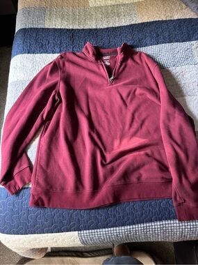 croft & barrow Men's Zip-Up Pullover Sweater - Wine